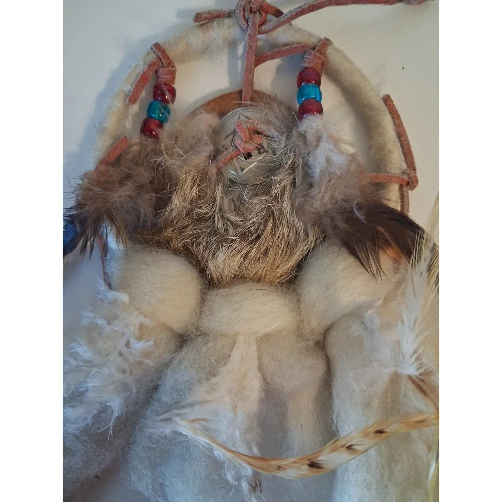 Native American Dream Catcher with Feathers and Beads Wall Hanging